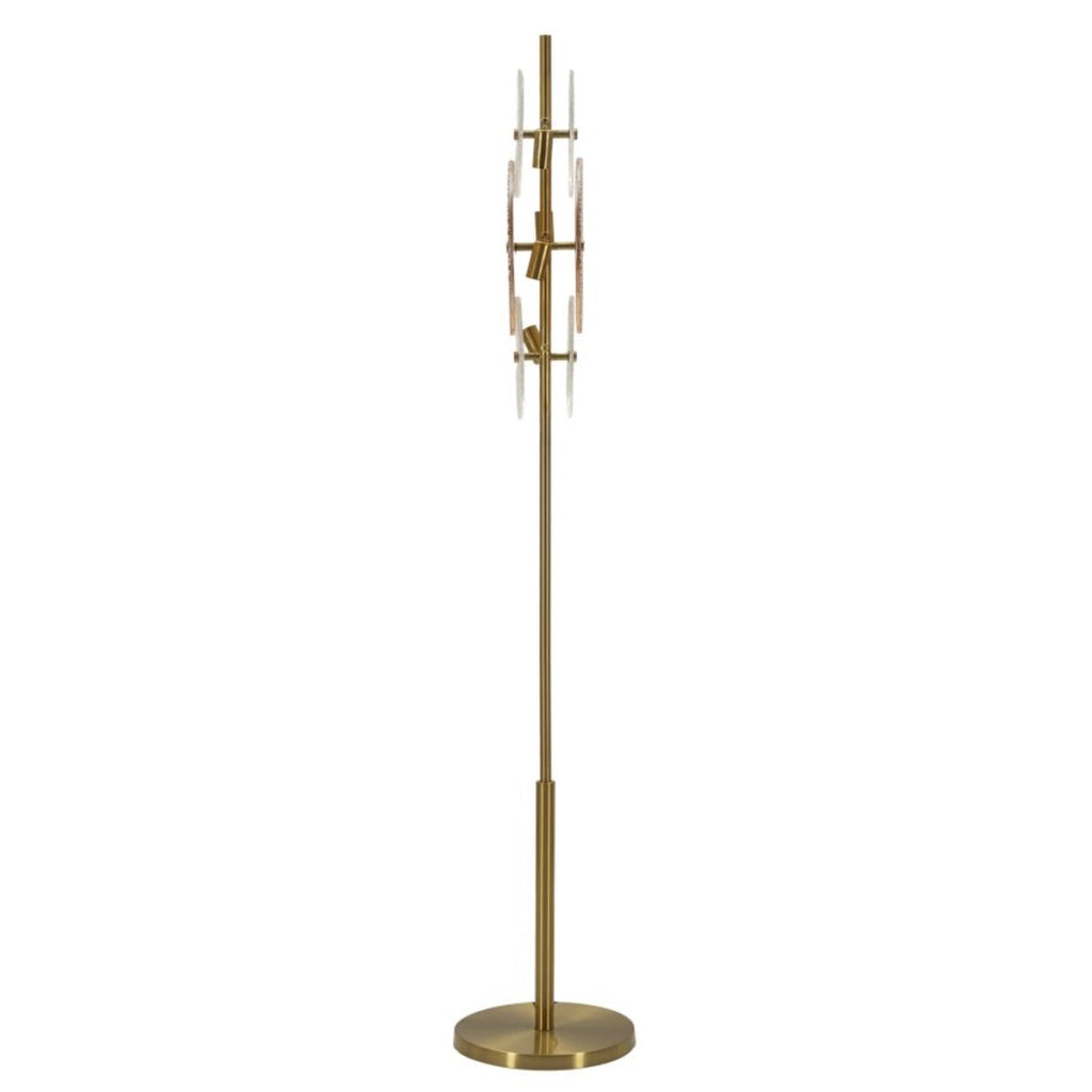 Lampada da Terra VKH918, Marrone, Vetro, 30x30x164 cm
