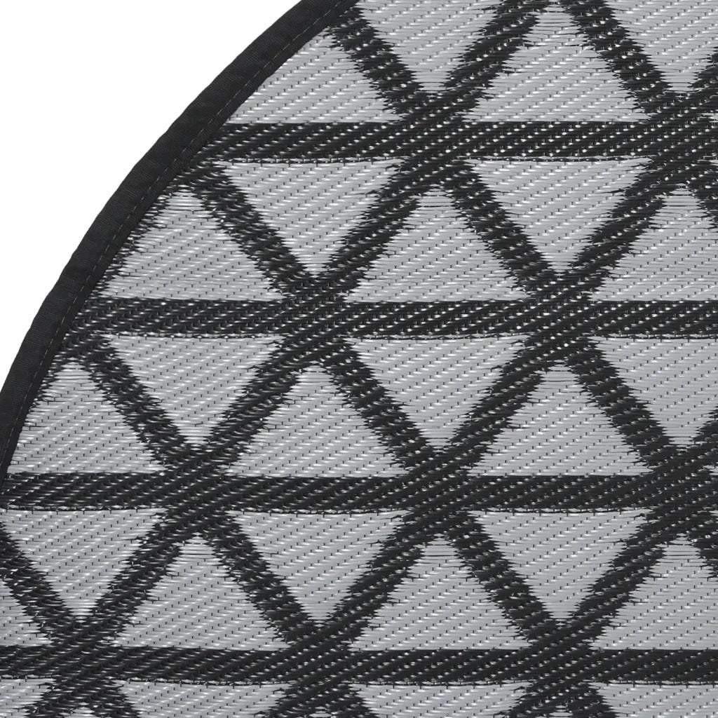 Tappeto da Esterni ARAKIL Nero Ø120 cm in PP 368462