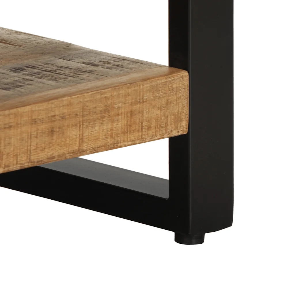 Comodino 35x34x45 cm in Legno Massello Mango Grezzo