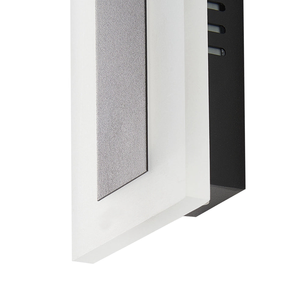 Lampada da parete a LED per esterni Nero 30 cm Acciaio Acrilico con sensore di movimento Design moderno