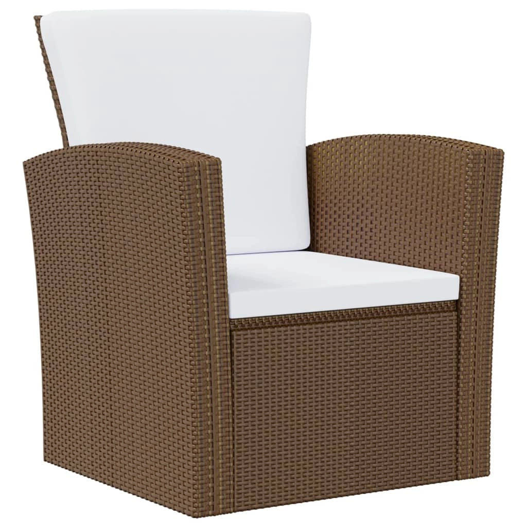Set di mobili da giardino mobili da esterno 8 pezzi con cuscini resina intrecciata marrone 02_0017702
