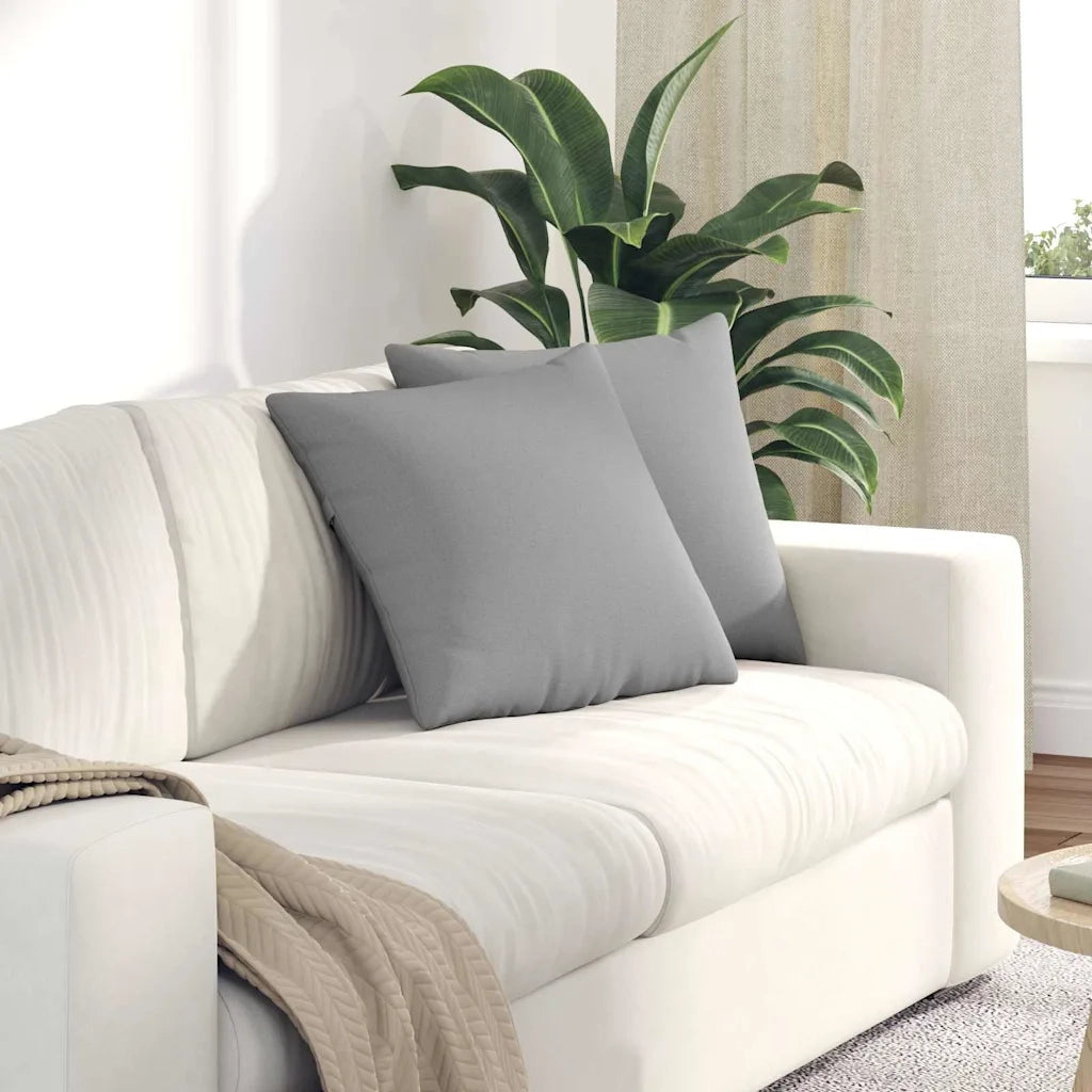 Cuscini da Divano 2 pz-Set di 2 Cuscini per Sofa Grigio Nuvola 45 x 45 cm Tessuto