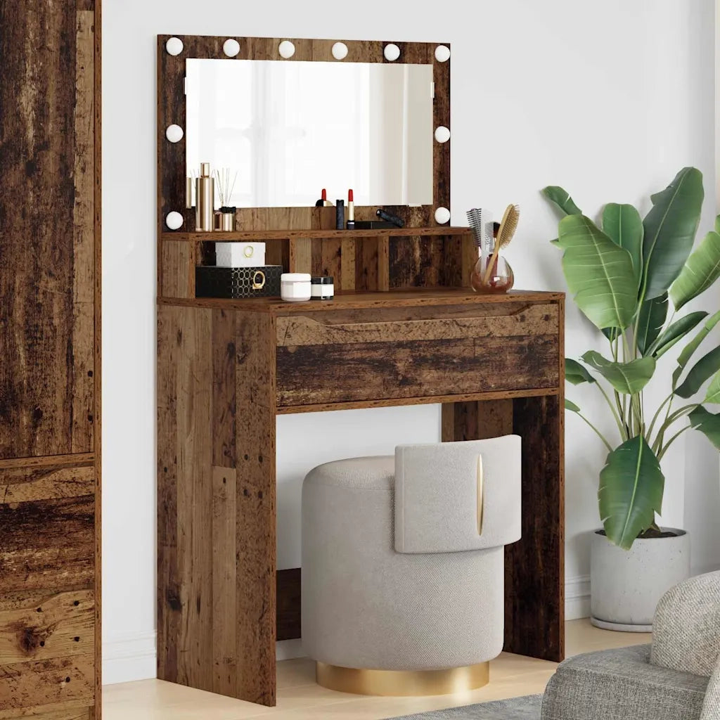 Toeletta | Tavoli da Trucco per Camera da Letto con cassetto Legno vecchio