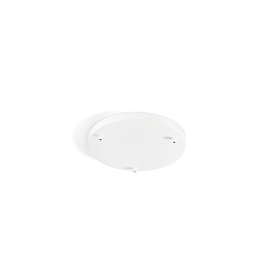 Rosone Multicavo 3 Fori In Metallo Bianco Opaco D35Cm