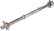 Halterstang corto 45 cm con serrature a stella - impugnatura antiscivolo - per pesi standard 25 mm - argento