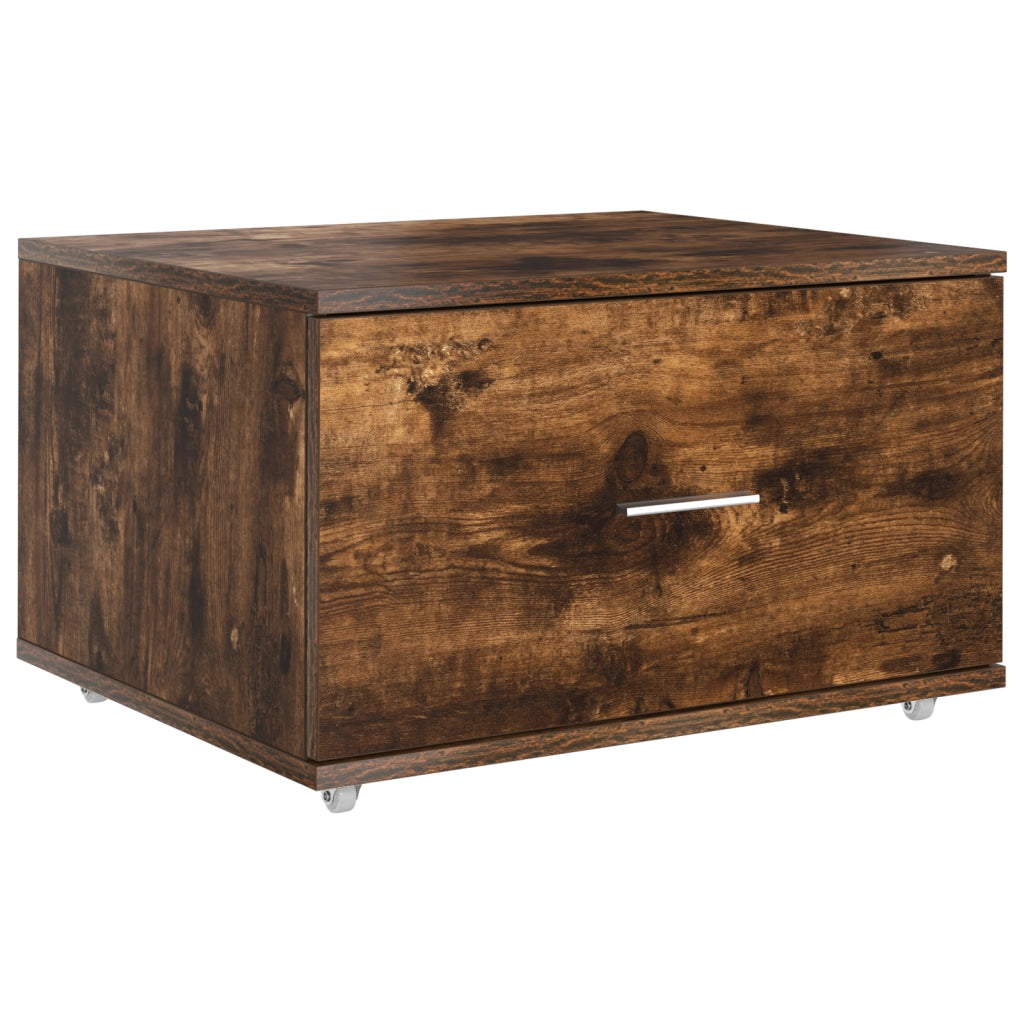 Mobile da Cassetto Rovere Affumicato MDF con Impiallacciatura