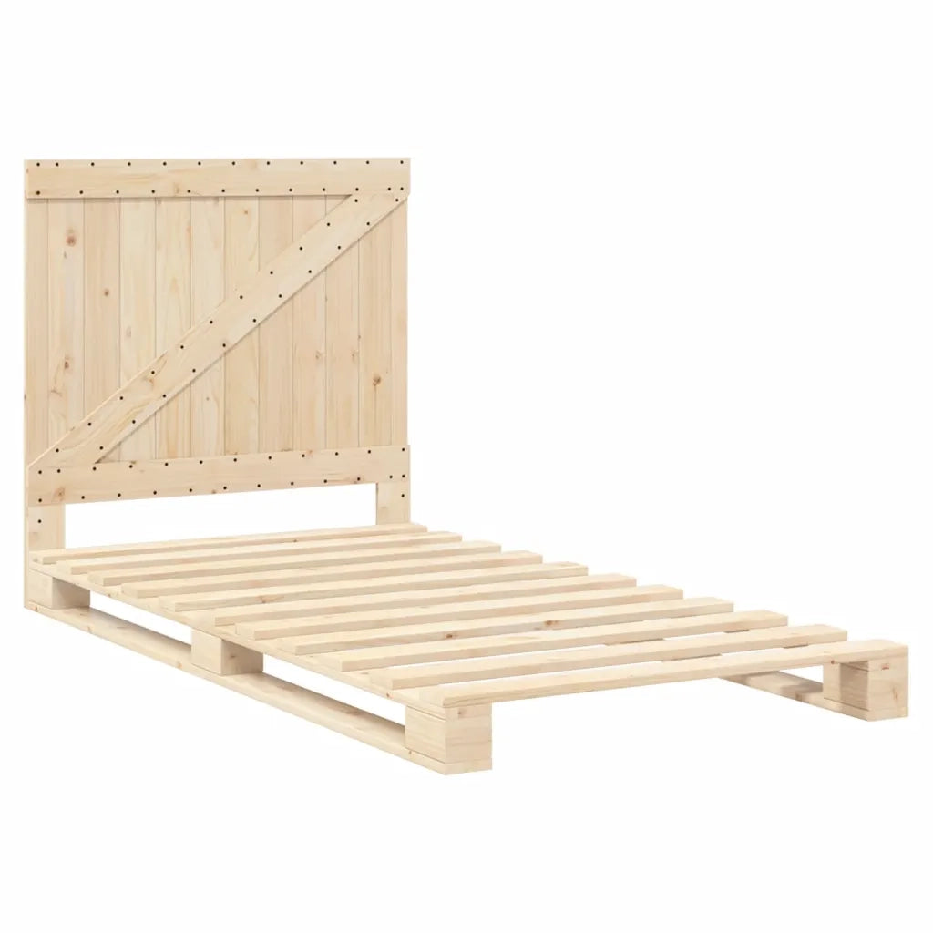 Giroletto con Testiera-Struttura Letto con testiera 100x200 cm Legno Massello di Pino 676428
