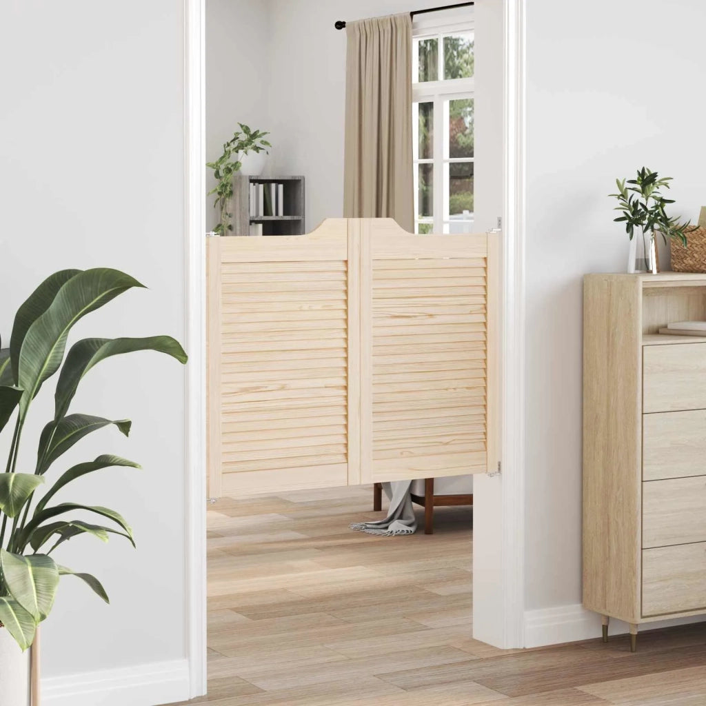 Porte Swing 2 pcs Naturale Legno Massello di Pino 42047168