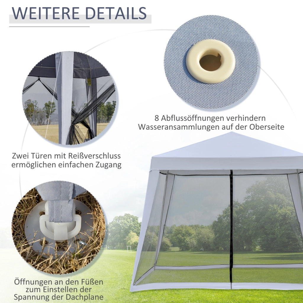 Gazebo da giardino ¨C zephmum ¨C grigio metallo + poliestere 3x3 m