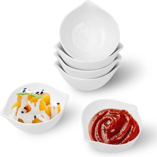 Mini portapiatto, portapasto porcellanato mini, 155 ml, portasalse, set di 6 per salse, salse BBQ, gelato, dessert, frutta