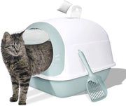 Cassetta per gatti, Cassetta per gatti con coperchio, Filtro attivo per gatti, Cassetta per gatti con fondo impermeabile, Casette per gatti, Adatta a gatti di tutte le età, Cassetta per gatti con rastrello in plastica (50 x 35 x 37 cm)
