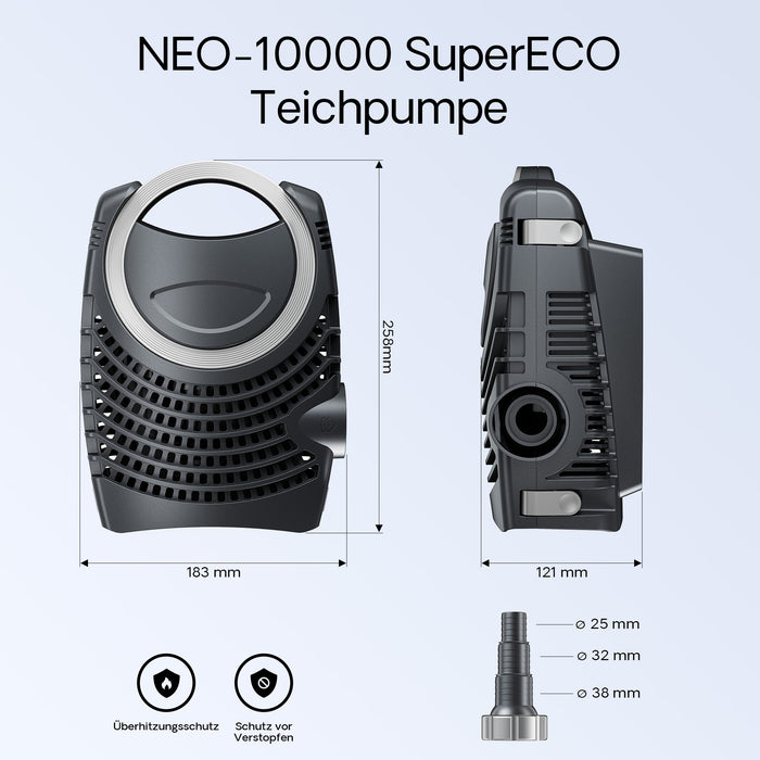 Set per stagni 60000l 24W depuratore per stagni 80W ECO pompa