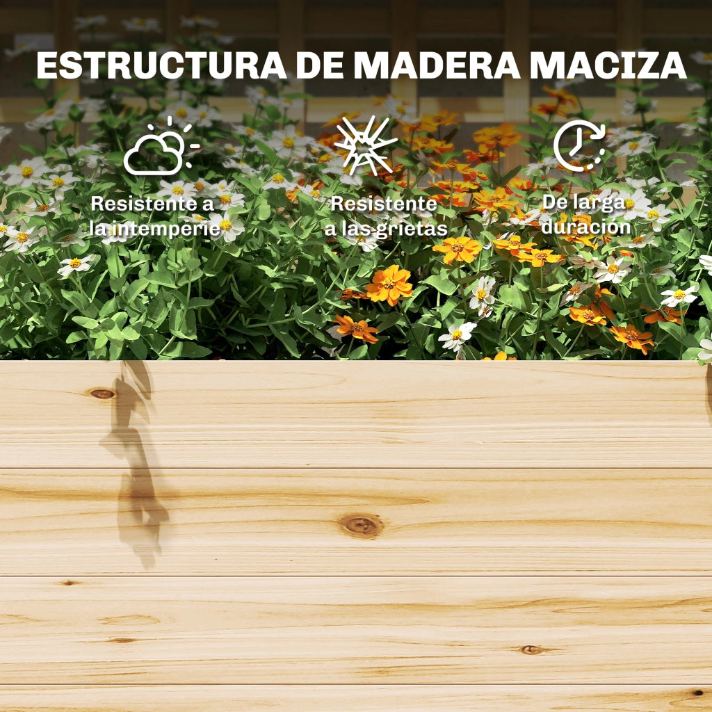 Fioriera con graticcio e tetto in legno per piante rampicanti ¨C zephmum ¨C 76x43,5x177 cm colore naturale