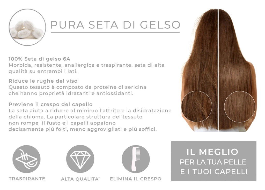 Federa Guanciale Cuscino Letto 100% Seta Chiusura Zip In Tinta Unita - Federa - Azzurro