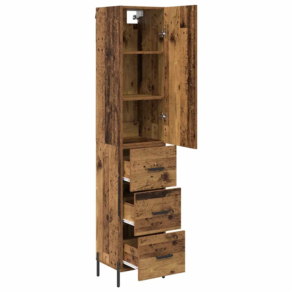 Credenza | Madia | Buffet da pranzo | Armadio da pranzo Legno vecchio 34,5 x 34 x 180 cm Legno multistrato