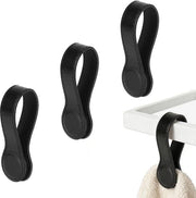 Set di asciugamani da parete magnetici - Accessori cucina/bagno - Set da 3 - Nero PU - 18x3 cm
