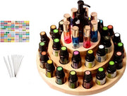 Cassettiere in legno per oli essenziali con 39 fessure - Porta aromaterapia e organizzatore per smalti con contenitore per profumi