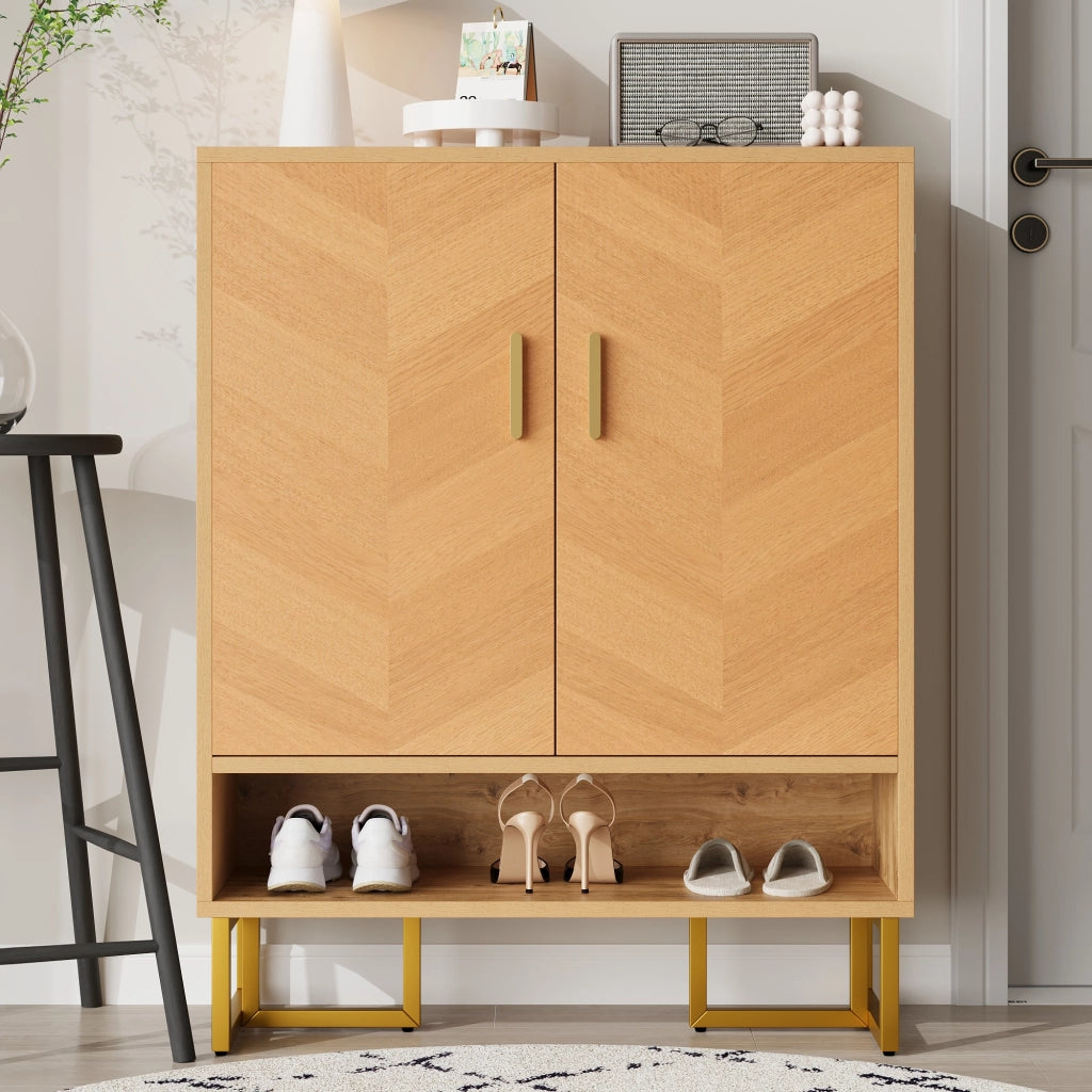 Scarpiera Slim 2 Ante in Legno con Ripiani ¨C Xylo ¨C Bianco/Nero