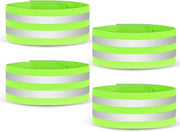 Tappetino Riflettente - 4 Pezzi Nastro Riflettente Universale a Doppio Strato - Cintura Riflettente per Corsa, Ciclismo - Adatto per Bambini e Adulti - Verde - 1 Set