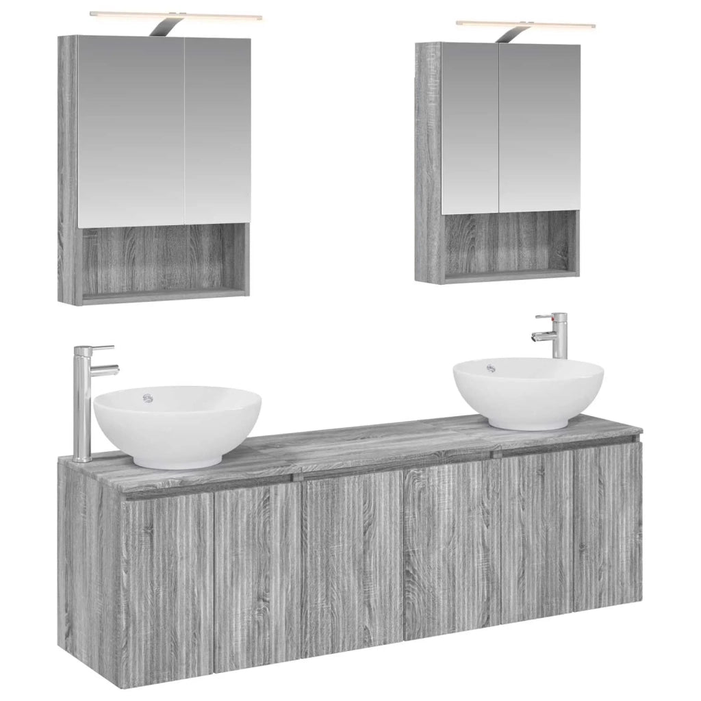 Set di Armadi da Bagno 5 pcs Sonoma grigio Legno ingegnerizzato 3406484
