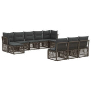 Set Divano da Giardino 10 pcs Grigio polyrattan 3434357