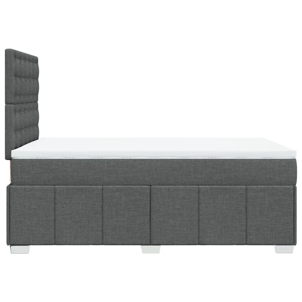 Giroletto a Molle con Materasso Grigio Scuro 120x190cm Tessuto