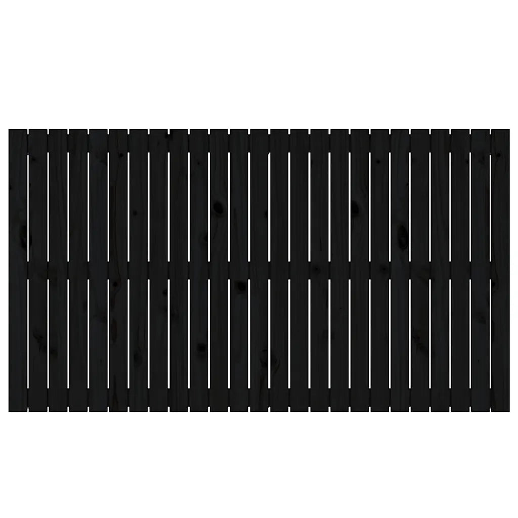 Testiera da Parete Nera 159,5x3x90 cm in Legno Massello di Pino 824902