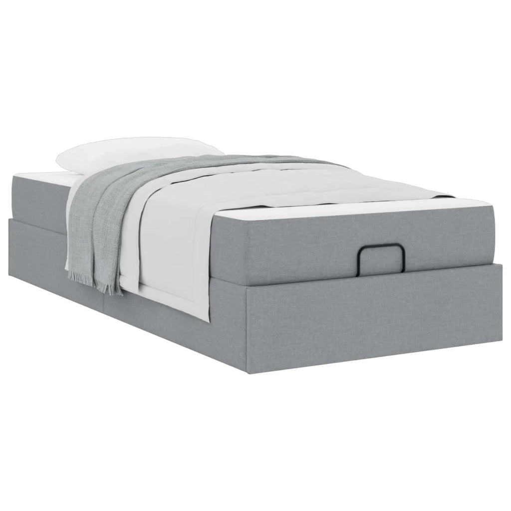 Struttura letto con materasso 2 pcs Grigio chiaro Tessuto