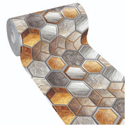 Tappeto Cucina Antimacchia 51x100 cm Stampa HD Alta Definizione Passatoia Mosaico Esagonale Pietre