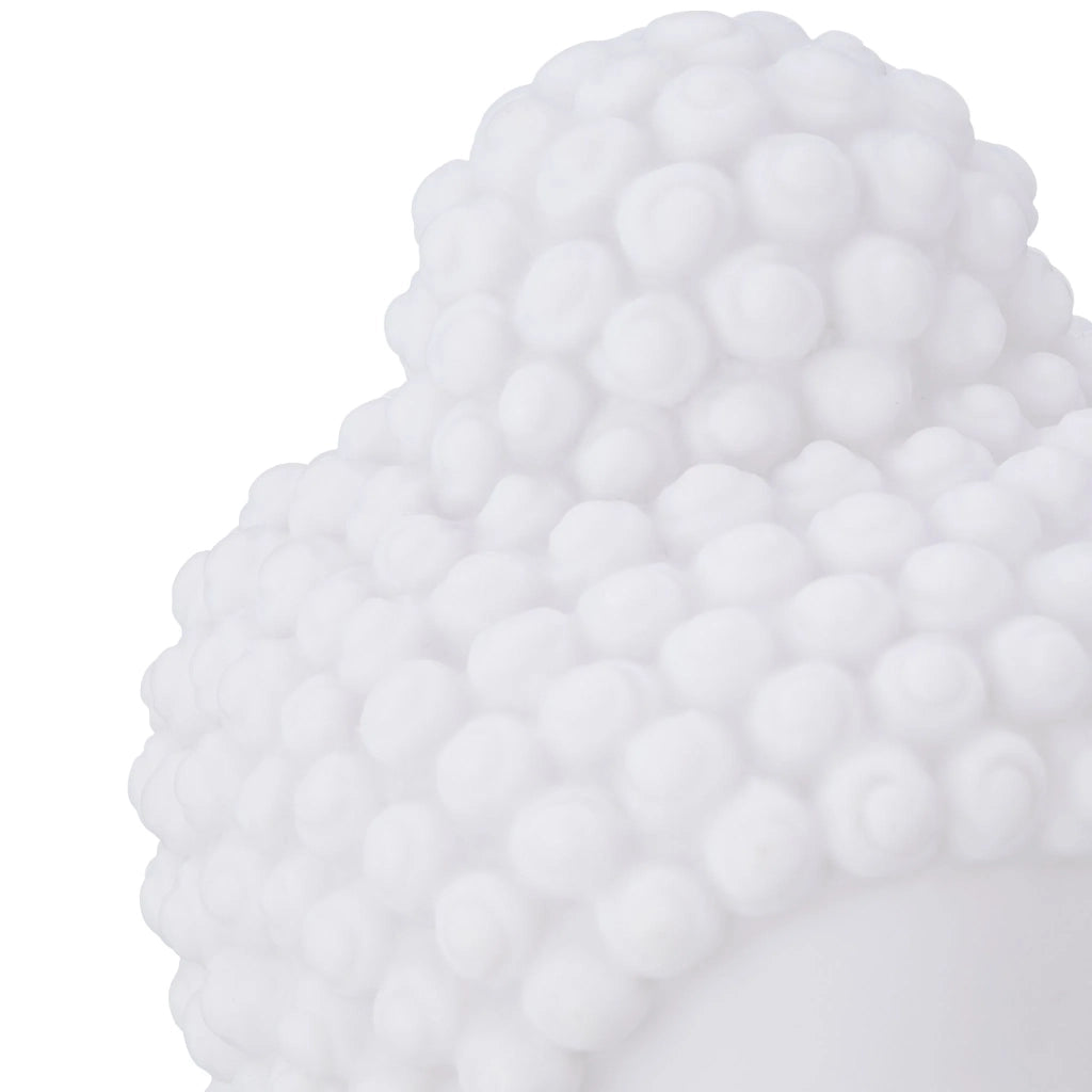Statua decorativa testa di Buddha atmosfera rilassante 17 x 12 x 10 cm in PVC bianco 13_0013576