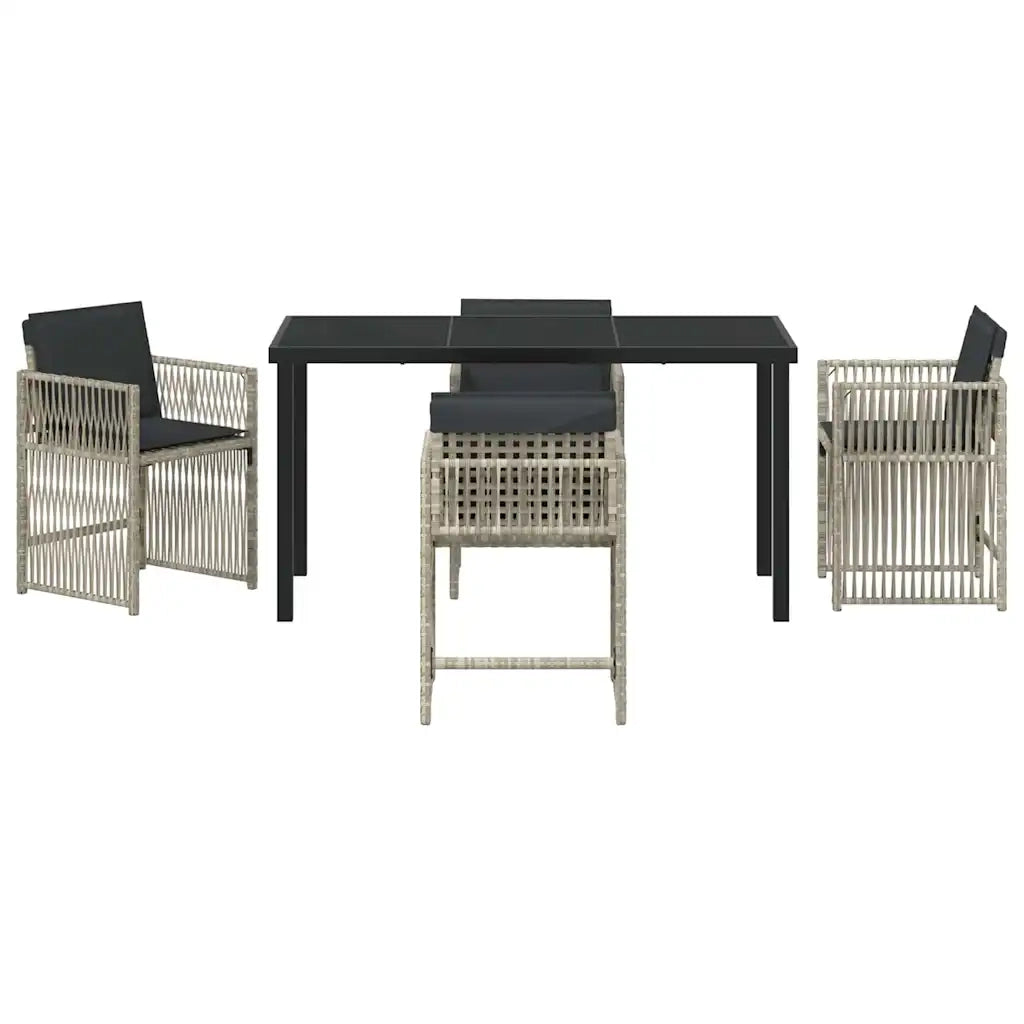 Set da Pranzo per Giardino 5 pcs Grigio chiaro