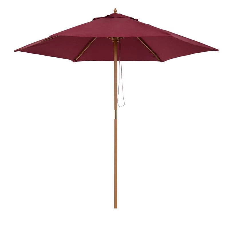 OMBRELLONE IN LEGNO DA ESTERNO GIARDINO BORDEAUX 2.5 M