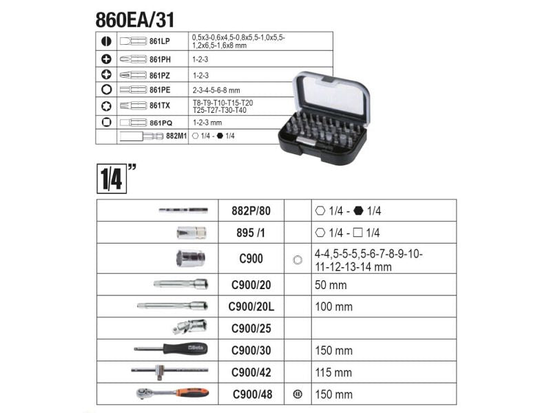 Valigia degli attrezzi professionale Beta Worker BW2054E-100 completa di 100 pezzi