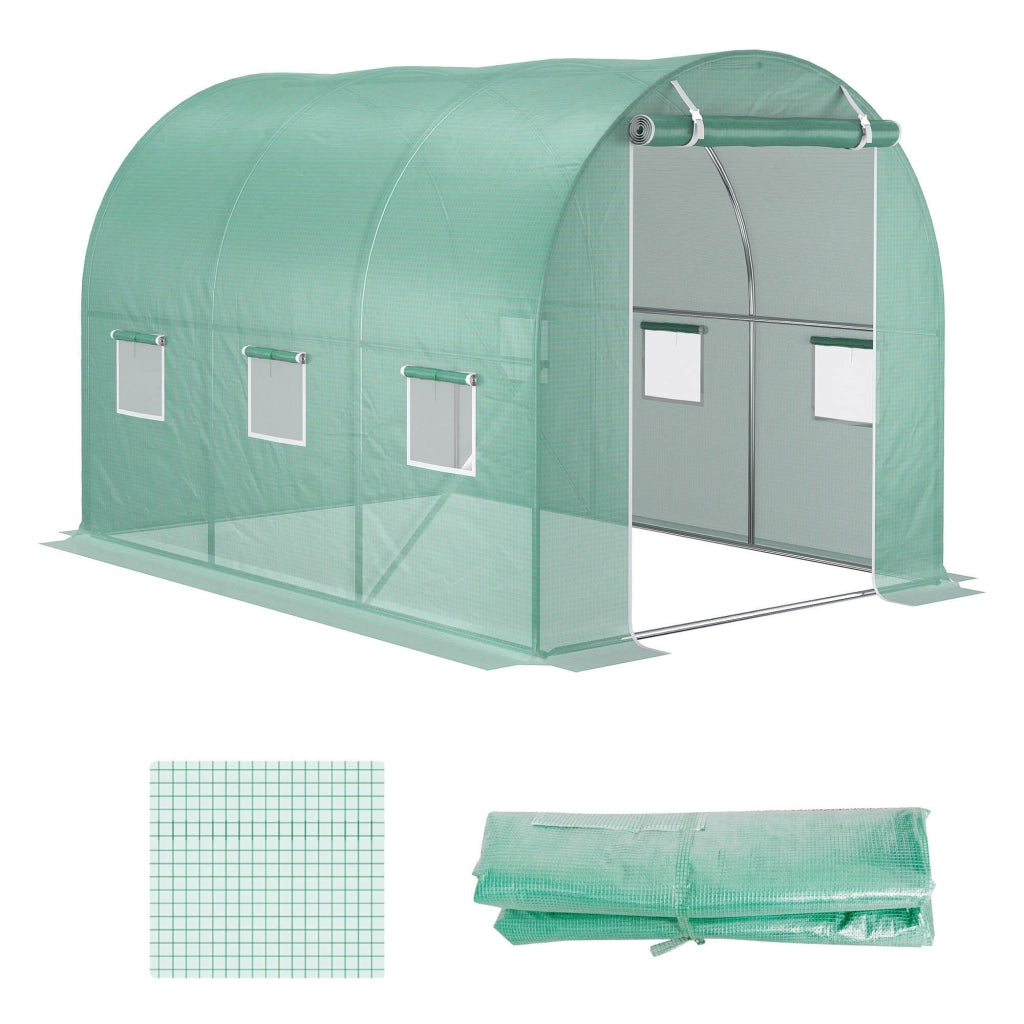 Serra in Polietileno 3x2x2 m con Finestre e Porta ¨C zephmum ¨C Verde