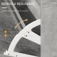 Mobile da Ingresso Appendiabiti con Scarpiera e Specchio Grigio Cemento