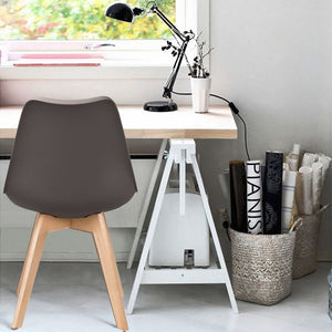 Set 4 Sedie 53,5x48,5x83 cm in Polipropilene e Similpelle Candice Caffè