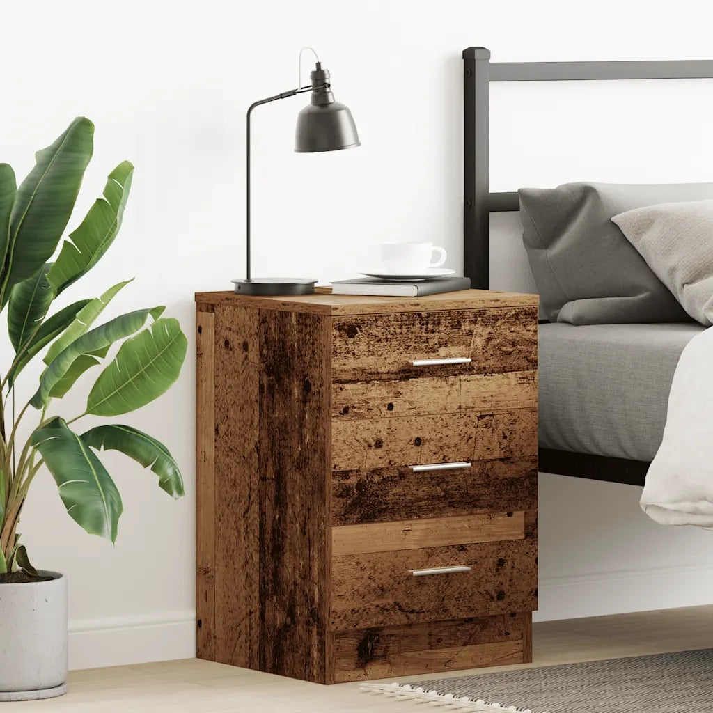 Comodino | Armadio da Notte | Mobiletto da notte Legno Antico 38x35x55 cm in Legno Multistrato