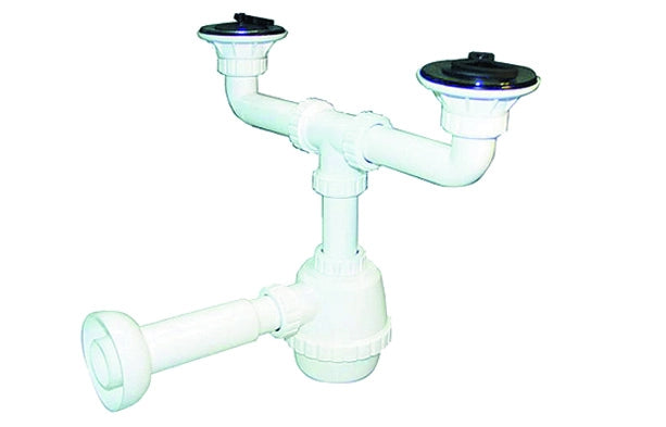 SIFONE PVC 2 VIE C / PILETTA PER PORCELLANA CON CANOTTO- 11/4- DH- pezzi 1