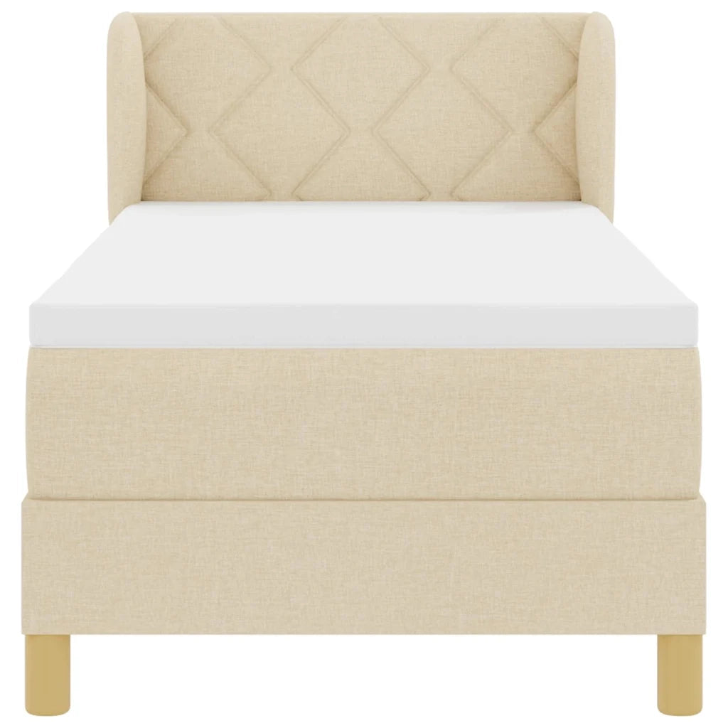 Letto a molle con materasso Crema 80 x 200 cm Tessuto 3340246
