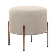Pouf Poggiapiedi Ø40 cm in Tessuto Kate Grigio