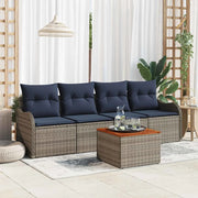 Set Divano da Giardino 5 pz Grigio polyrattan 3347388
