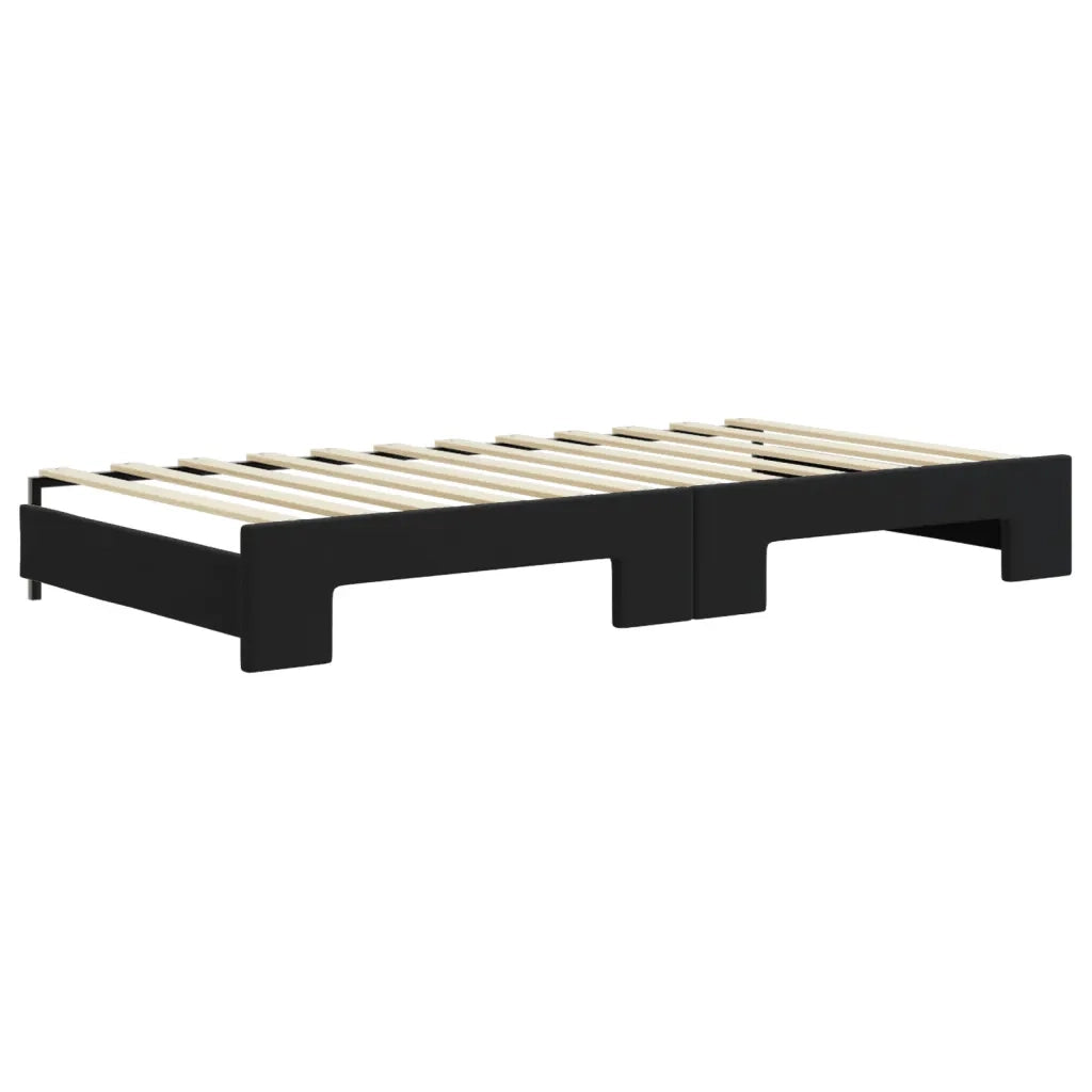 Divano Letto con Letto Estraibile-Sofa Letto-Daybed Nero 100x200 cm in Velluto 580343