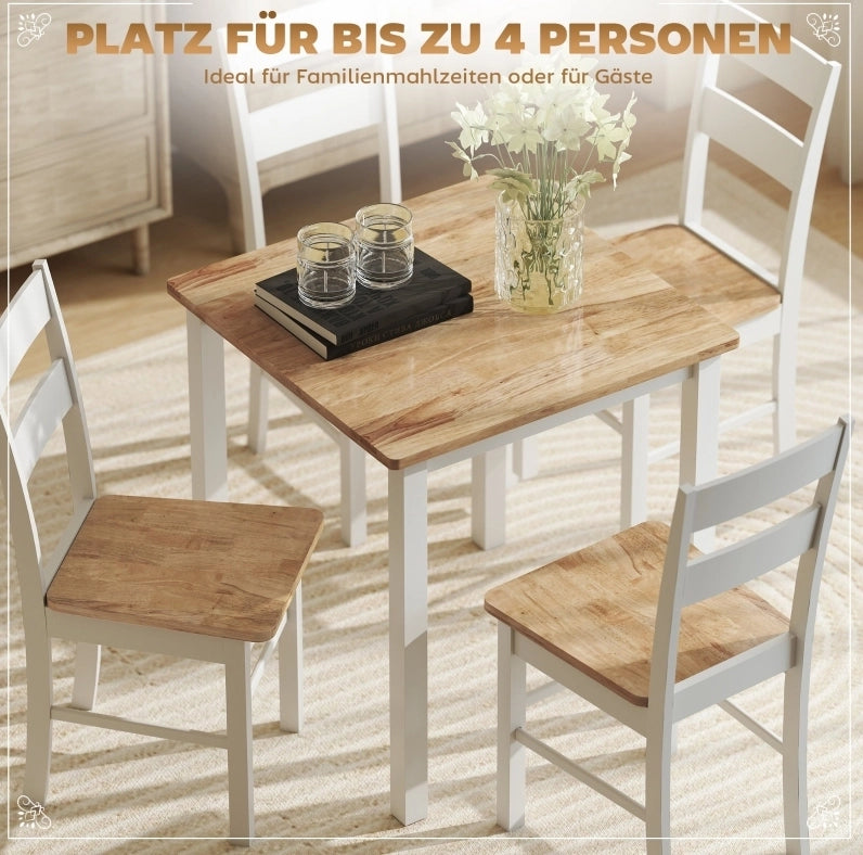 Tavolo da pranzo quadrato in legno di caucciù 69 cm