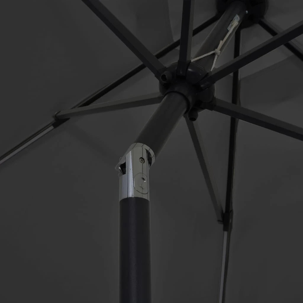 Ombrellone con LED e palo in alluminio 300 cm antracite 02_0008082