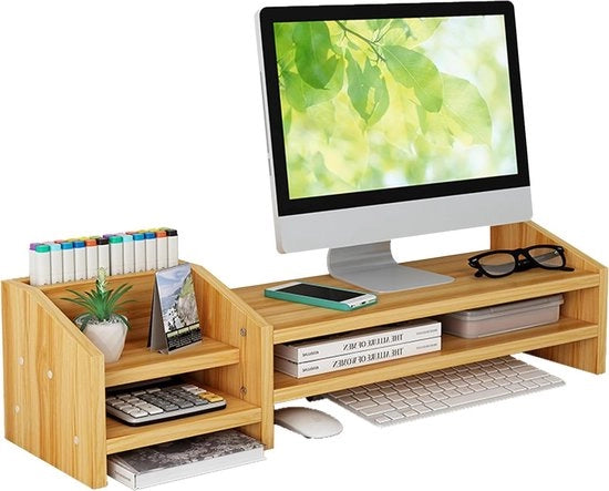 Piedistallo per monitor - Pannello di supporto per monitor - Kersenhout