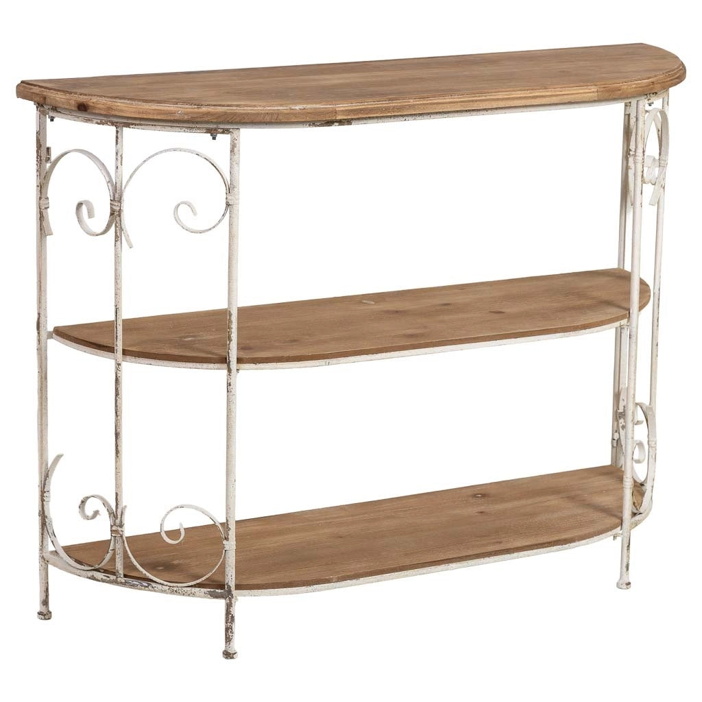 Scaffale in legno bianco con 3 ripiani 110x35,5x81,5h cm