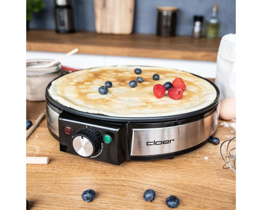 Cloer 6630 crepiera 2 crepe Nero, Acciaio inossidabile