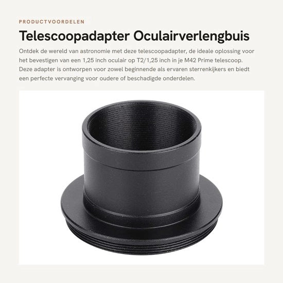 Adattatore per telescopio - Tubo ottico estensibile - Alta qualità alluminio - 1,25 pollici - M42 - Telescopio Prime - Sostituzione perfetta - Adatto per telescopi...