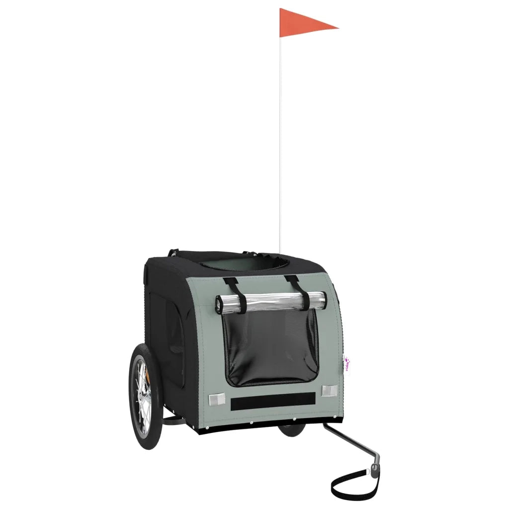 Rimorchio da Bici per Animali Nero e Grigio Oxford e Ferro CFW8431259