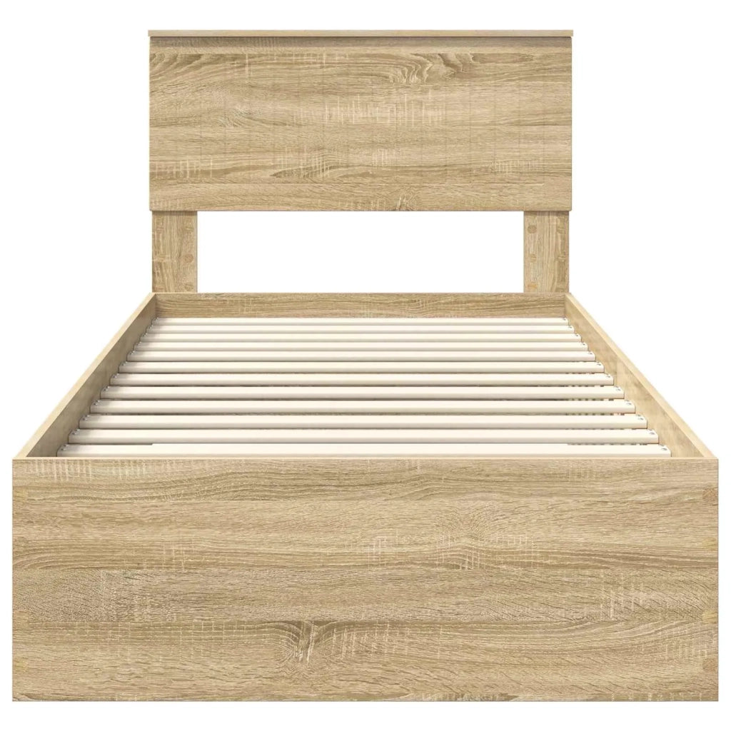 Struttura del letto Rovere Sonoma 90 x 190 cm Legno multistrato